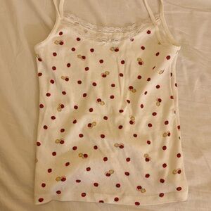 Brandy Melville strawberry baby lace tank top